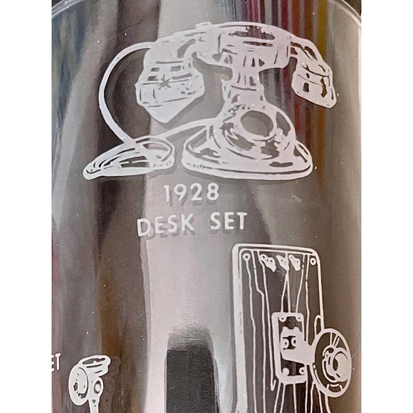 Vintage Tall Cocktail Glasses. History of the Telephone. Set of 4. - Picture 3 of 7